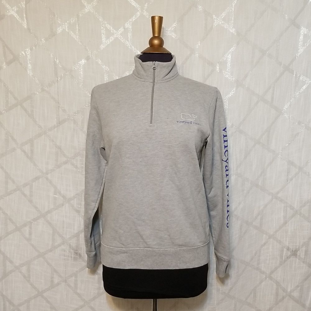 Vineyard Vines Gray Quarter Zip Sweater Size XS